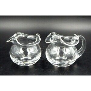 Tiffany & Co. Crystal Cream Sugar Set Devon Ruffled Signed
